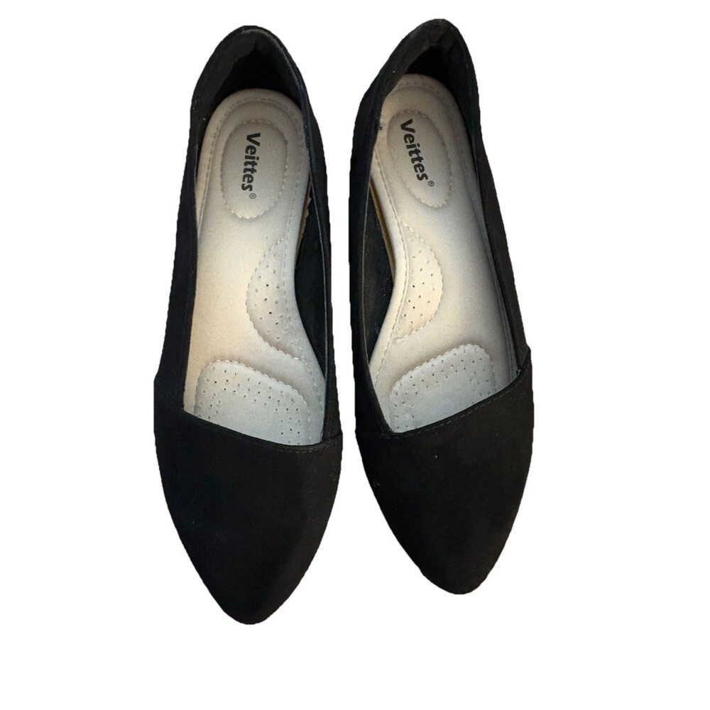 Veittes Womens Flat Shoes - Pointed Toe Comfortable Dress Suede Ballet 7 New